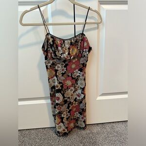Body con mini dress, xs floral design with slip under.